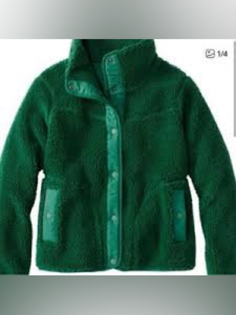 L.L. Bean emerald spruce  Sherpa Snap-Front Jacket